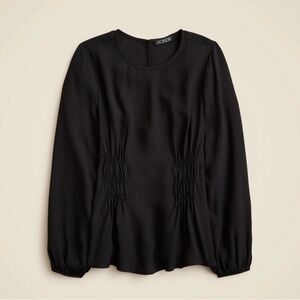 J crew shirred waist crepe top. Black. NWT. Size 18